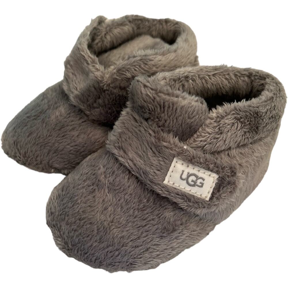 NWOT Infant Plush Ugg No Tie Booties GRAY size 4/5
